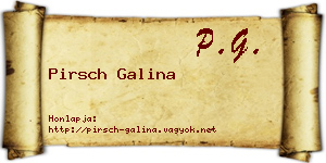 Pirsch Galina névjegykártya